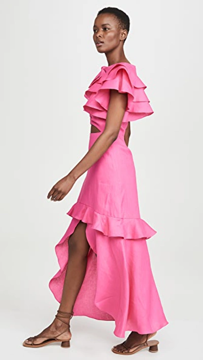 Shop Viva Aviva Maui Hawaii Western Dress In Dragonfruit Pink