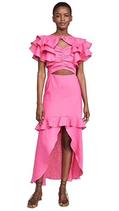 Shop Viva Aviva Maui Hawaii Western Dress In Dragonfruit Pink