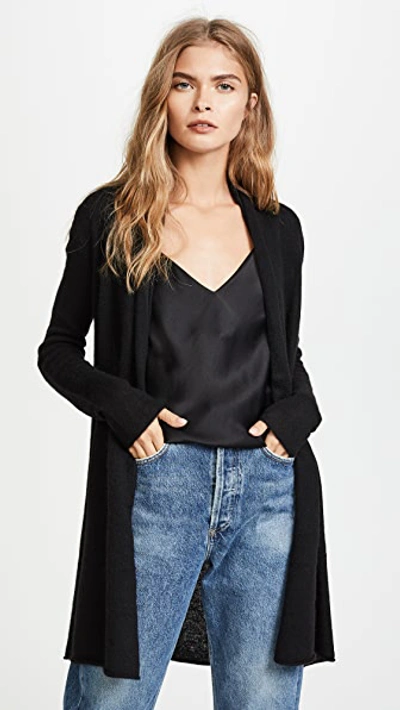 Shop White + Warren Essential Trapeze Robe Black