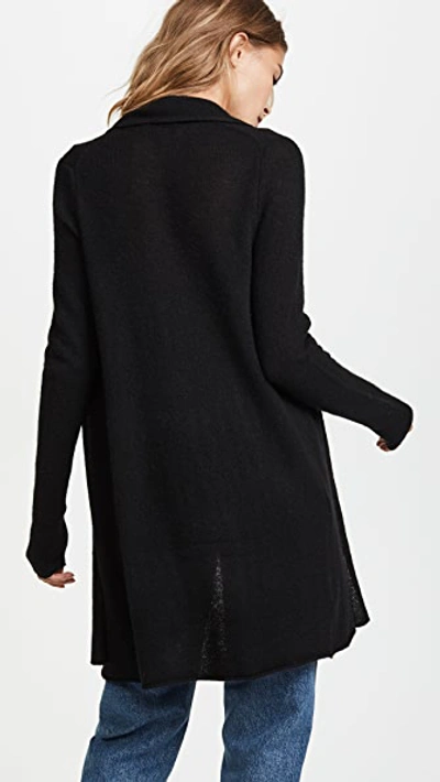 White + Warren Essential Trapeze Robe In Black