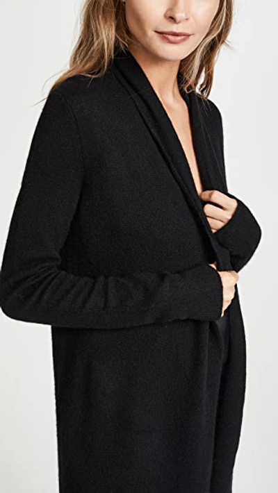 White + Warren Essential Trapeze Robe In Black