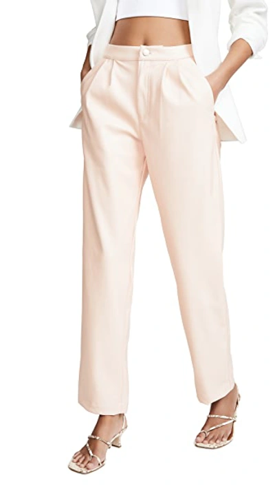 Shop Kendall + Kylie Vegan Leather Pants In Pink Salt
