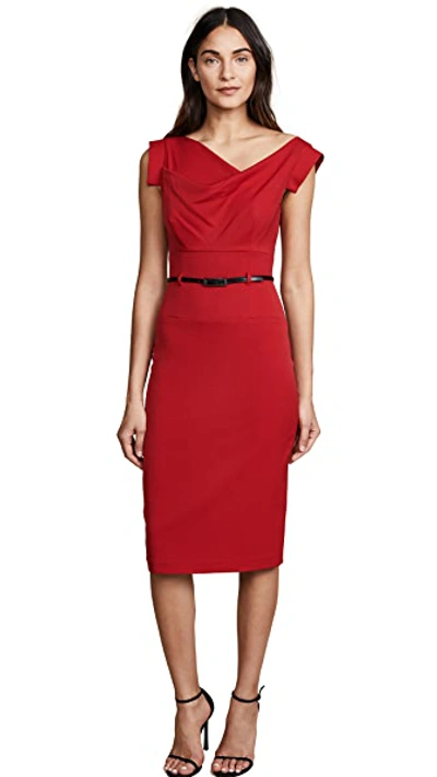 Black Halo Jackie O Sleeveless Sheath Dress In Red