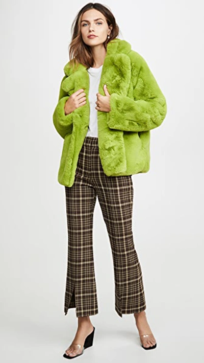 Shop Apparis Manon Faux Fur Jacket In Neon Green