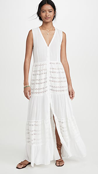 white eyelet maxi dress