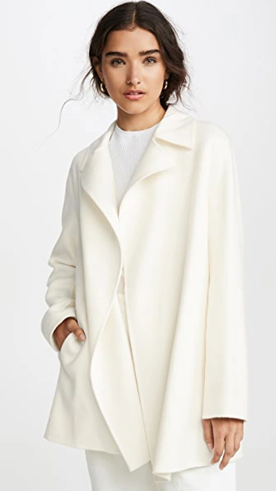 Shop Theory Overlay Df Coat In Ivory