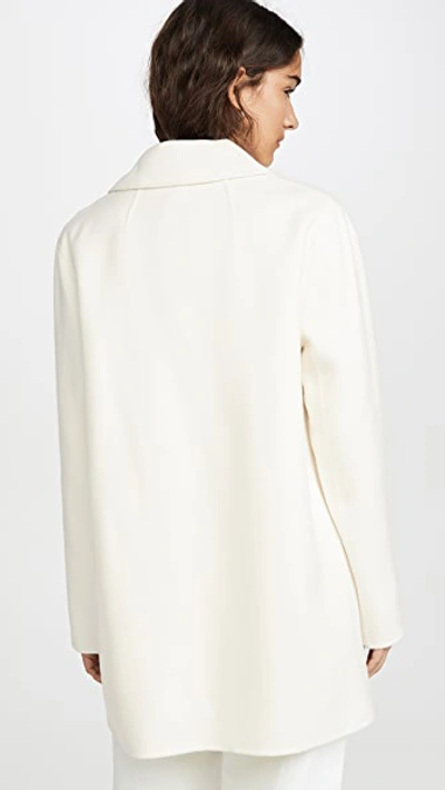 Shop Theory Overlay Df Coat In Ivory
