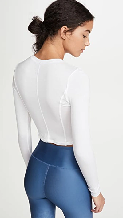 Shop Good American Active Corset Seam Pullover In White001