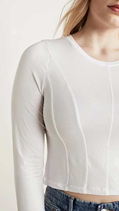 Shop Good American Active Corset Seam Pullover In White001