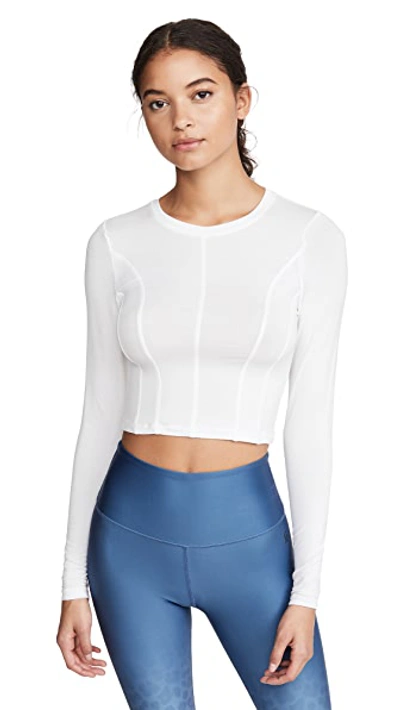 Shop Good American Active Corset Seam Pullover In White001