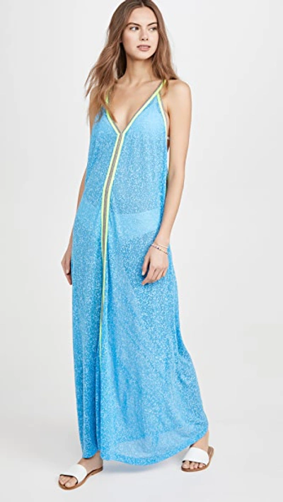 Pitusa Inca Cover-up Maxi Sundress In Blue | ModeSens