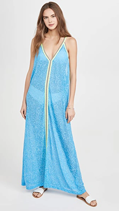 Shop Pitusa Sun Maxi Dress In Blue