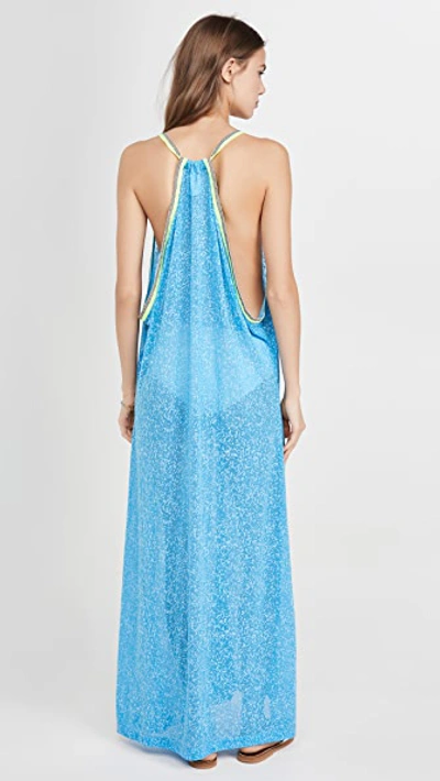 Shop Pitusa Sun Maxi Dress In Blue