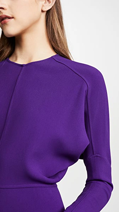 Shop Victoria Beckham Long Sleeve Dolman Midi Dress In Bright Purple