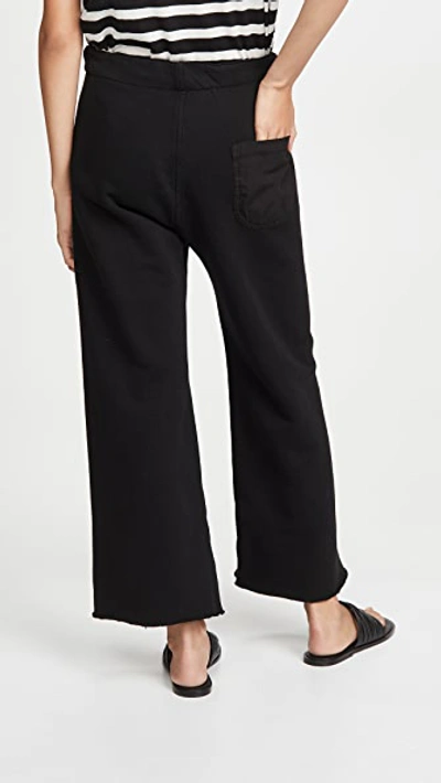 Nili Lotan Kiki Cropped Voile-trimmed Cotton-jersey Track Pants In Washed Black