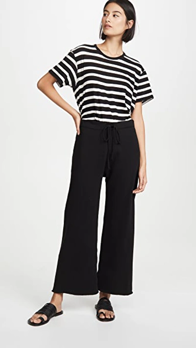 Nili Lotan Kiki Cropped Voile trimmed Cotton jersey Track Pants In