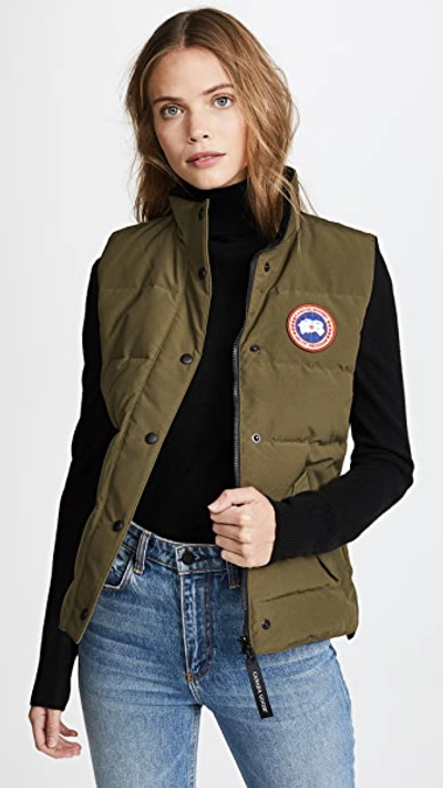 Shop Canada Goose Freestyle Vest Military Green