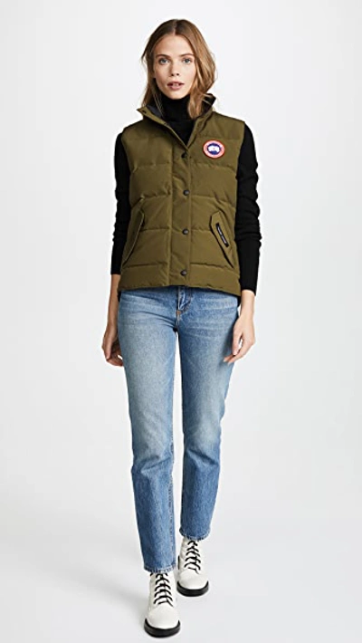 Shop Canada Goose Freestyle Vest Military Green