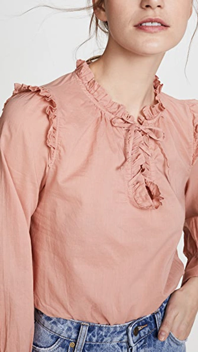 Shop Alex Mill Ruffle Trim Tunic In City Pink