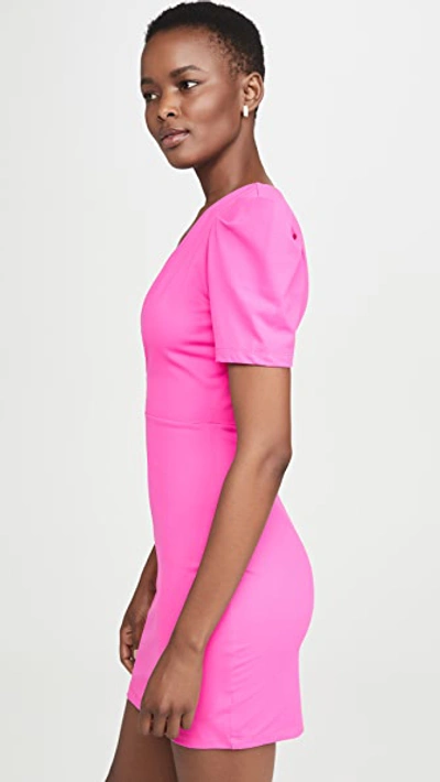 Shop Susana Monaco Deep V Mini Dress In Pink Glo