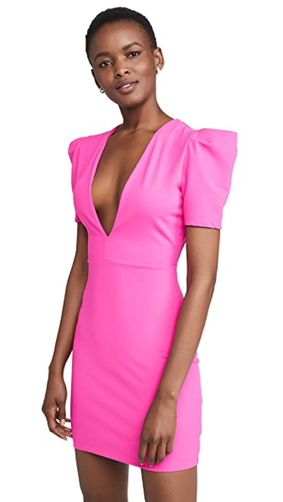 Shop Susana Monaco Deep V Mini Dress In Pink Glo