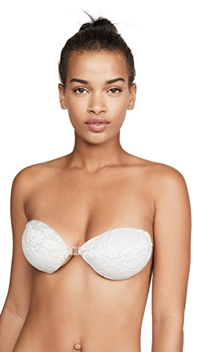 Shop Nudwear Ava Backless Silicone Adhesive Bra In White Floral Lace