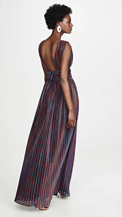 Jonathan Simkhai Rainbow Pleats Lurex Sleeveless Gown In Multi | ModeSens