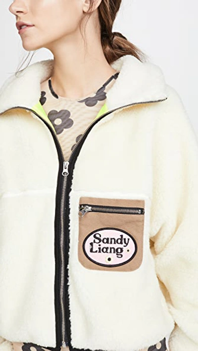 Shop Sandy Liang Sarnie Fleece In Cream