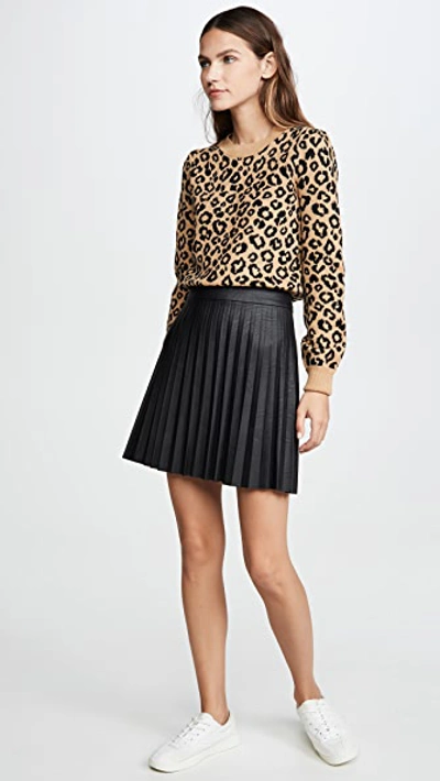 Shop Cupcakes And Cashmere Cannes Faux Leather Skirt In Black