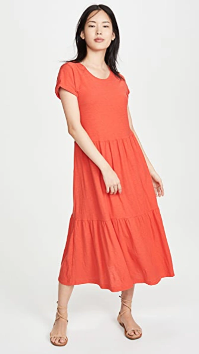 Shop Nation Ltd Roman Tiered T-shirt Dress In Chili