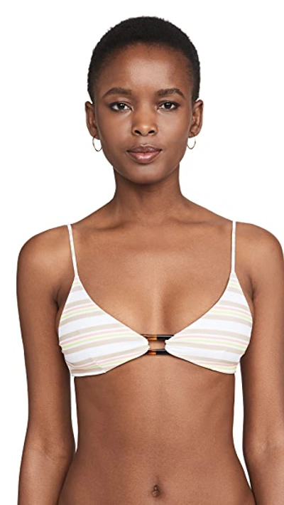 Shop Tavik Tiffany Bikini Top In Sunny Lime Stripe
