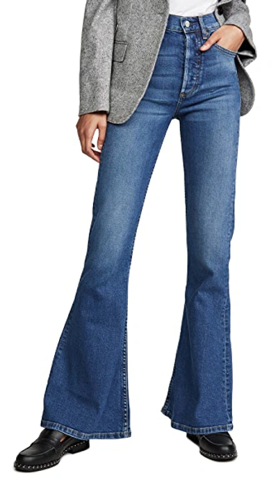 Shop Boyish The Kingsley High Rise Comfort Stretch Flare Jeans In Greed