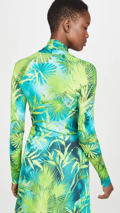 Palm Print Low-V Bodysuit