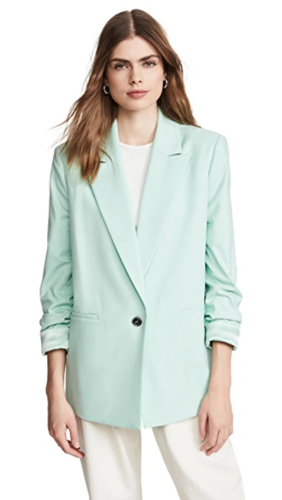 Shop Alice And Olivia Denny Notch Collar Blazer In Mint