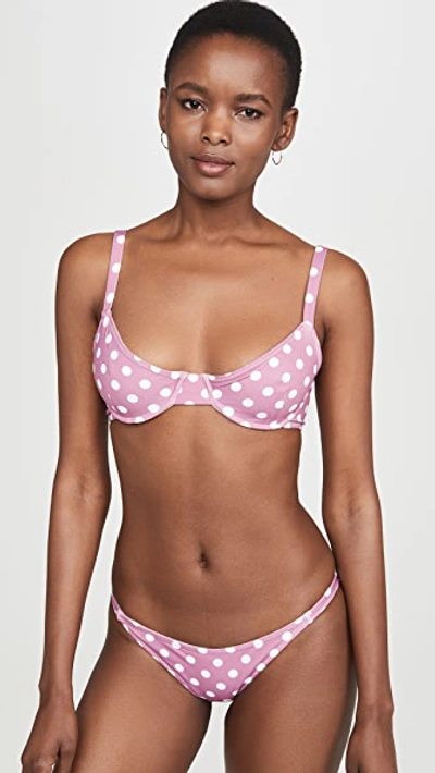 Shop Caroline Constas Mykela Bikini Top In Mauve