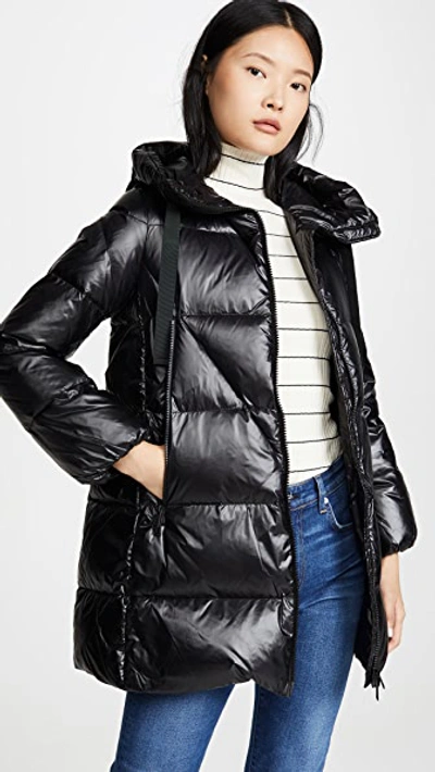 Shop Add Hooded Down Jacket In Black