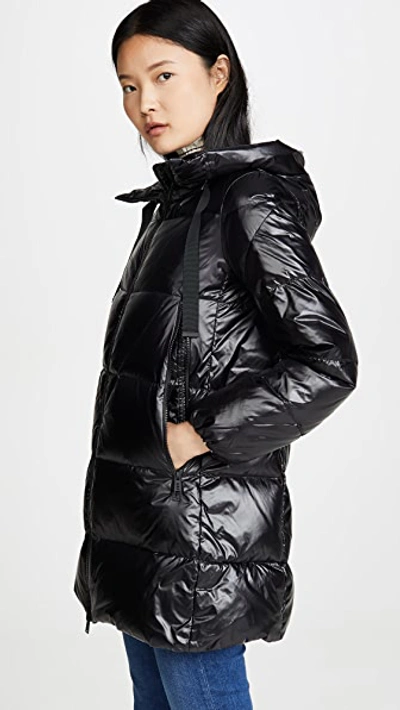 Shop Add Hooded Down Jacket In Black