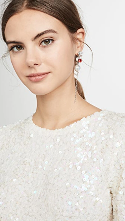 Shop Ashish Sequin Long Sleeve Dress In White