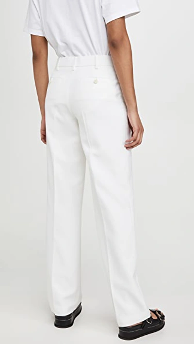 Shop Alexander Wang Mens Trousers With Flipped Waistband In White