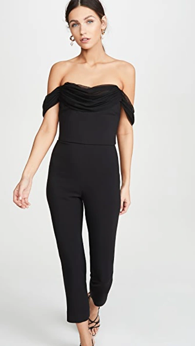 Shop Cushnie Strapless Cropped Fitted Jumpsuit In Black