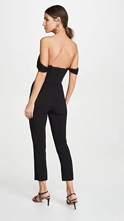 Shop Cushnie Strapless Cropped Fitted Jumpsuit In Black