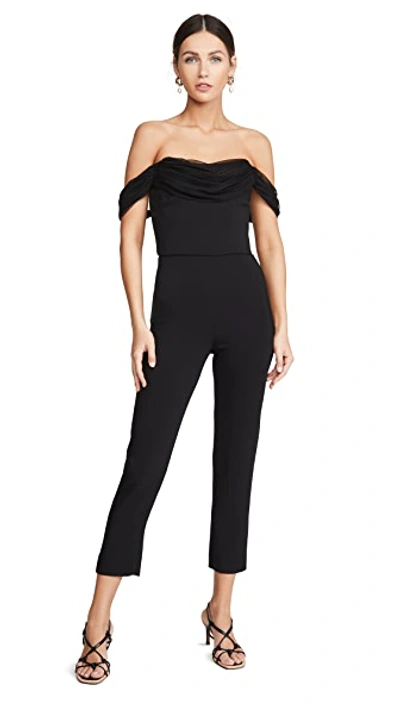 Shop Cushnie Strapless Cropped Fitted Jumpsuit In Black