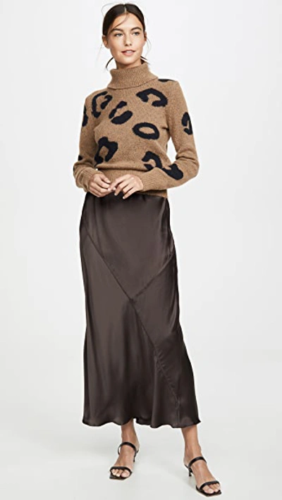 Shop Atm Anthony Thomas Melillo Silk Maxi Skirt In Dark Chocolate