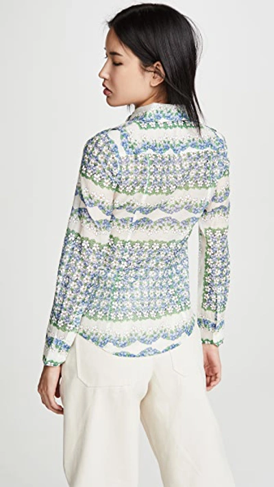 Shop Tory Burch Printed Cotton Blouse In Terrace Ditsy