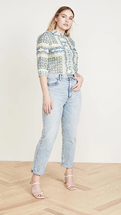 Shop Tory Burch Printed Cotton Blouse In Terrace Ditsy