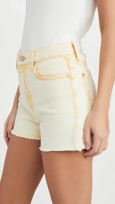 Shop 7 For All Mankind High Waist Shorts With Fray Hem In Mineral Yellow