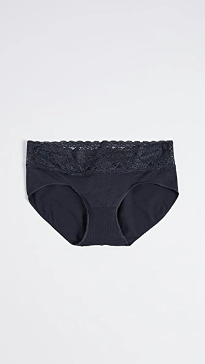 Shop Rosie Pope Seamless Maternity Panties With Lace In Black