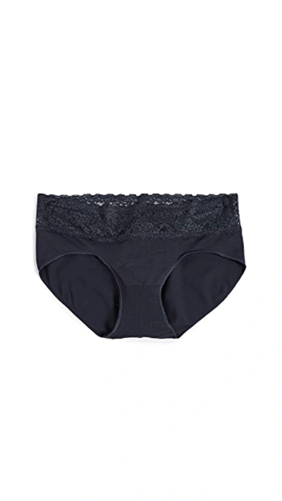 Shop Rosie Pope Seamless Maternity Panties With Lace In Black