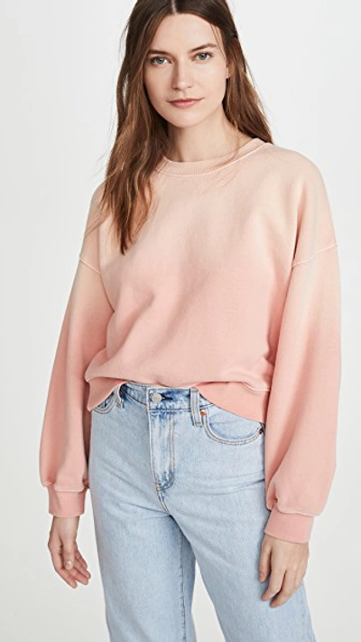 Shop Agolde Balloon Sleeve Sweater In Grapefruit Sunfade