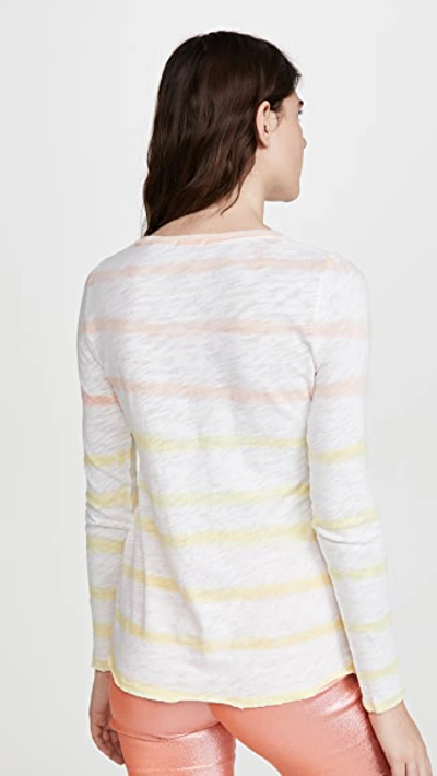 Shop Atm Anthony Thomas Melillo Long Sleeve Tie Dye Tee In Canary/melon